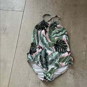 Seafolly Green Leaf Kids One Piece Swimsuit